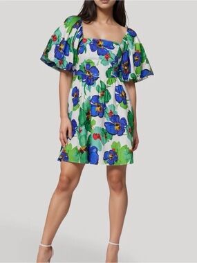 AERE Puff Ball Linen Dress